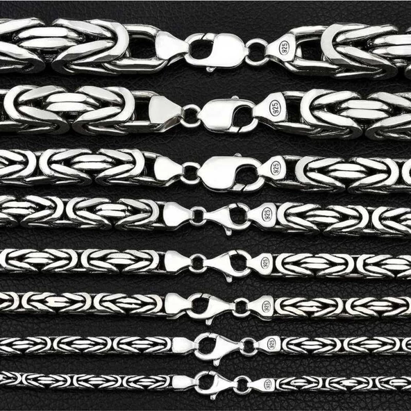 Lucky Life 925 Ayar Gumuss Kral Zincir - 4 mm Köşeli - 2