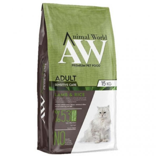 Animal World Kuzu Etli Kedi Maması 1,5 Kg