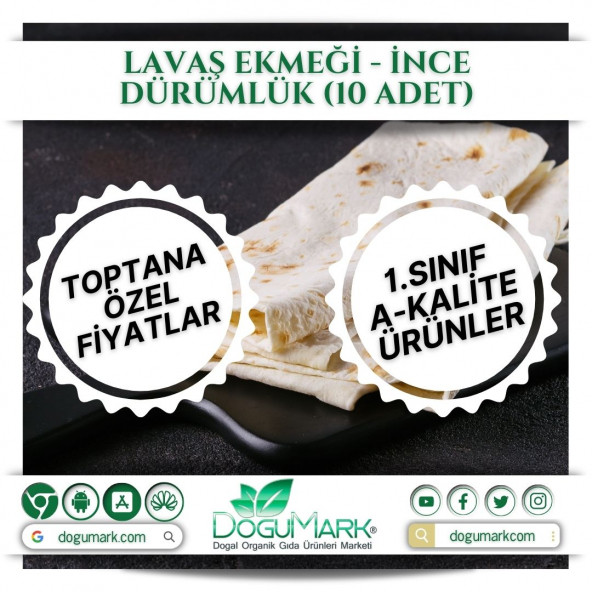 DoğuMark - Lavaş Ekmeği - İnce Dürümlük (10 Adet)