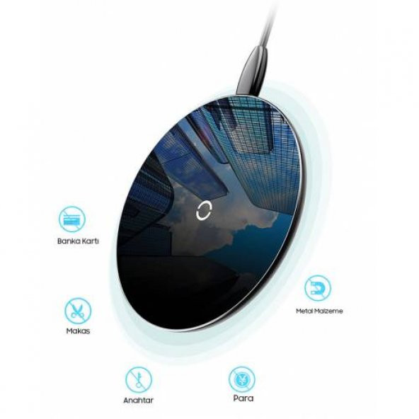 Baseus Simple 10W Kablosuz Şarj Aleti İphone Samsung Huawei Xiaomi Uyumlu Kablosuz Şarj Aleti - 3