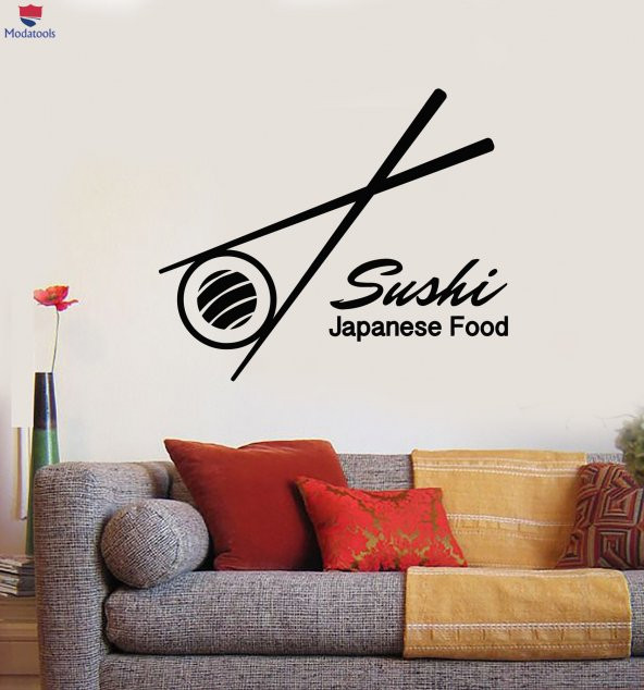 Dekorasyon Cam Duvar Sticker Suşi Mağazası Japon Yemekleri Oryantal Dekor Restoran Çıkartmaları