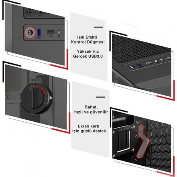 WUCLY AMD Ryzen 5 5600X 16GB 500GB M2 NVME RTX3060 12GB Masaüstü Oyun Bilgisayarı - 5
