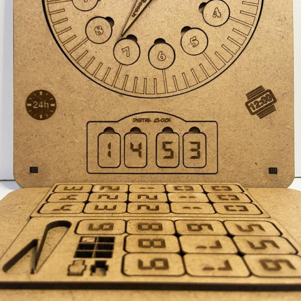 Moon Beavers Saat Kaç Ahşap Puzzle 83005,Boyanabilir Ahşap Sağlıklı Oyuncak - 4