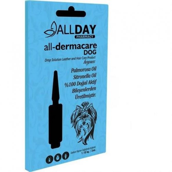 Allday  Köpek Bitkisel Dış Parazit Koruyucu 1-10 Kg 2 Ml