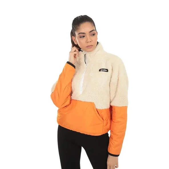 Diadora D202018-580 Colorblock W 1/2 Zip Sherpa Kadın Sweatshirt - Resim 3