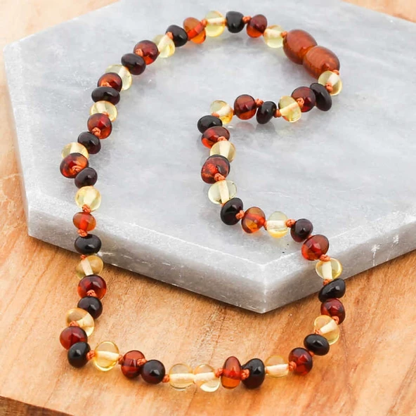 Bebek Damla Kehribar Diş Kolye - 4