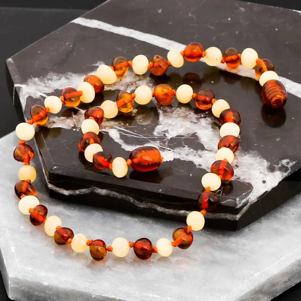 Bebek Damla Kehribar Diş Kolye - 2