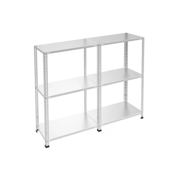 3 Katlı Duble Galvaniz Çelik Raf - Depo, Arşiv, Kiler, Dosya, Market Rafı  43x75 cm 200 cm 1.00 mm - Resim 3