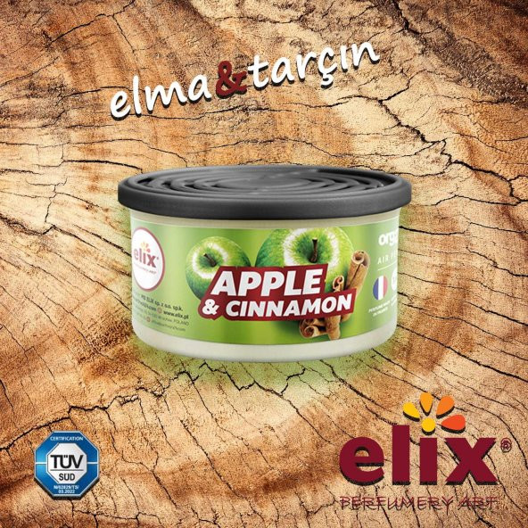 ELIX Organik Metal Kutuda Dogal Liflere Emdirilmis Özel Aromali Koku - Elma-Tarçin - 3