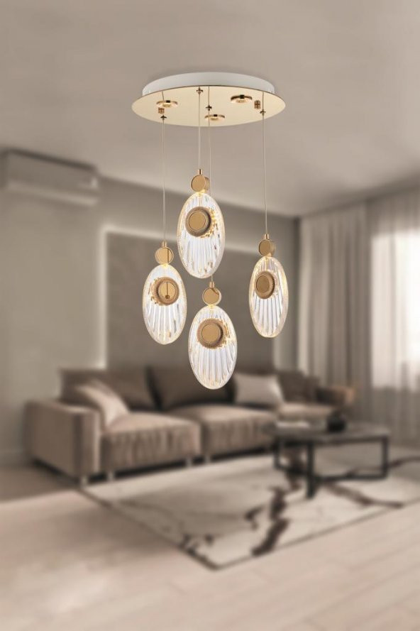 Eray Aydınlatma 1203-3+1 4lü Sarkıt Led Avize - Resim 2