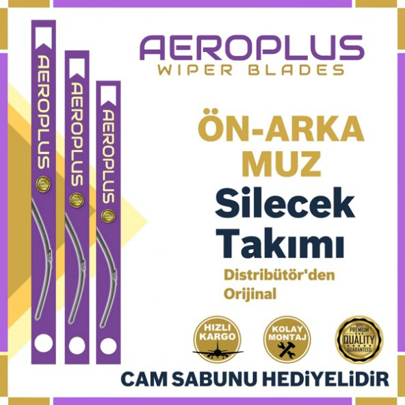 Aeroplus Kia Rio Ön Arka Muz Silecek Takımı 2005-2011