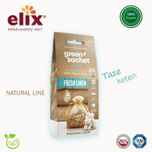 ELIX Natural Ahsap Granüllere Emdirilmis Özel Aromali Koku - Taze Keten - 2