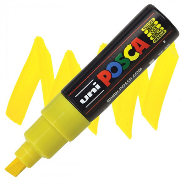 Uni Posca 8.0mm Su Bazlı Poster Markörü Sarı (Yellow) PC-17K