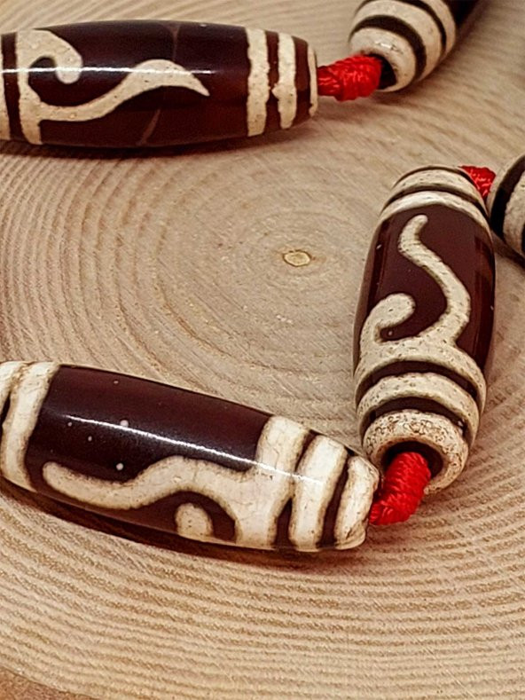 Tibet Akik Taşı Silindir Kesim 12.5x38mm/adet (39135-1) - Resim 2