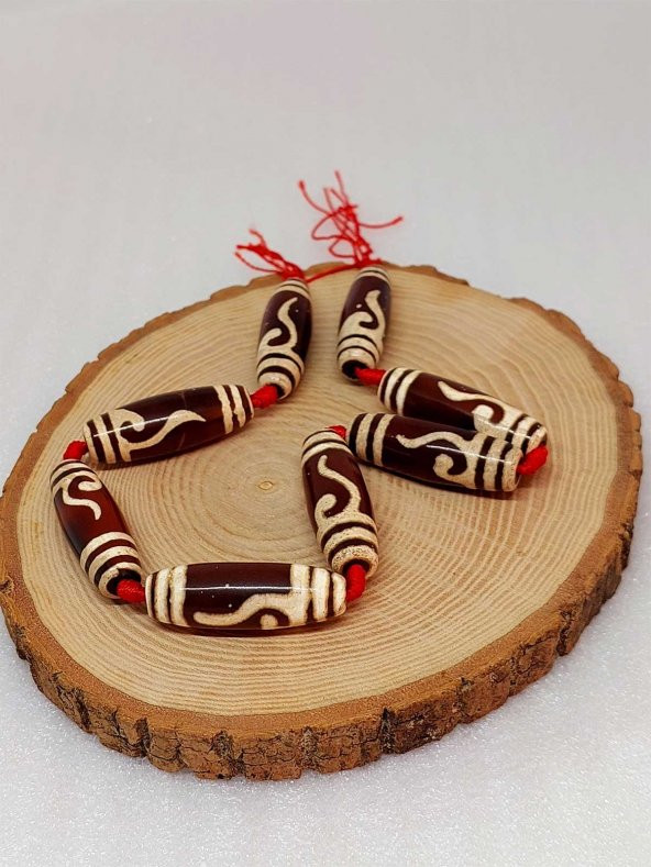 Tibet Akik Taşı Silindir Kesim 12.5x38mm/adet (39135-1) - Resim 3