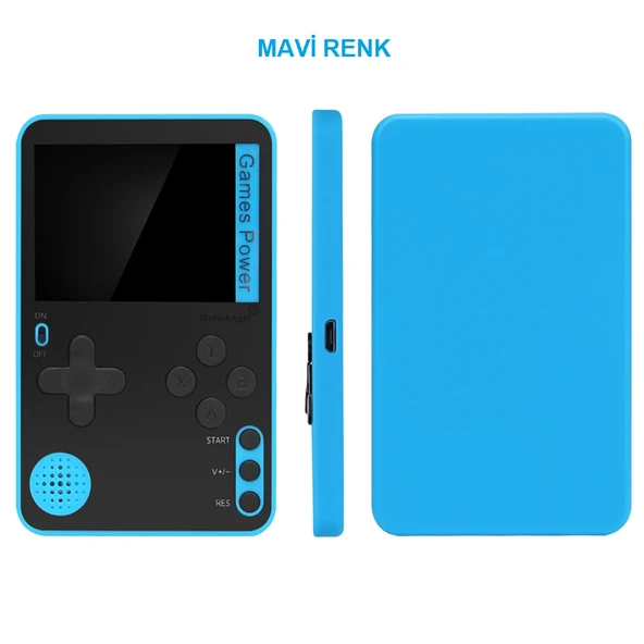 TriLine Retro Klasik 500 Oyun 2.4 inç Renkli LCD Ekran 6.5mm Slim Kasa Taşınabilir El Atarisi - 5