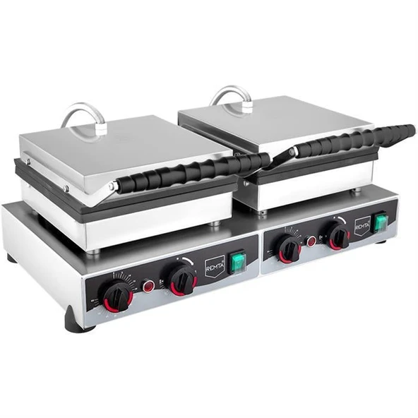 Remta Çiftli Kapaklı Yuvarlak Bubble Pankek Makinesi Elektrikli - Resim 2