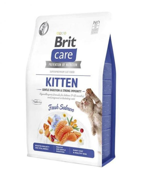 Brit Care Gentle Digestion Strong Immunity Tahılsız Somonlu Yavru Kedi Maması 2 Kg