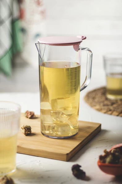 Akrilik Ölçekli 1 Lt Sürahi & Ölçü Kabı (Buzdolabı Kapak Rafına Sığar) - 5