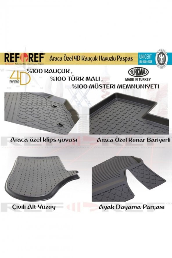 Volkswagen Passat B6 - B7 4d Havuzlu Paspas 2005-2014 - Resim 3