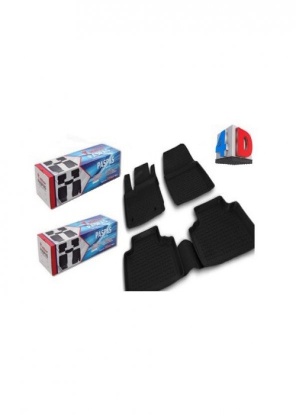 Renault Symbol 3 2013 Sonrası Paspas 4D Araca Özel Kesim Kenar Bariyerli Kaucuk A+Kalite - Resim 2