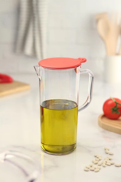 Akrilik Ölçekli Şeffaf 1 LT Yağlık & Yağdanlık & Ölçü Kabı ( Cam Değildir ) - 3