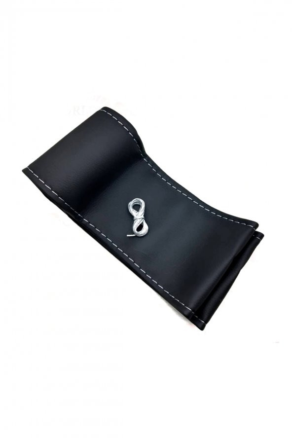 Ford Courier Uyumlu Dikmeli Direksiyon Kılıfı Siyah Deri-gri Ipli Esnek Ve Kokusuz ( 38×10.5cm ) ürün görseli