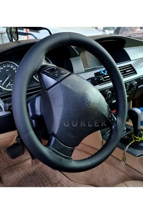 10 Adet Universal Deri Dikmeli Direksiyon Kılıfı Soft Siyah Deri-siyah Ipli 38-10cm ürün görseli 1