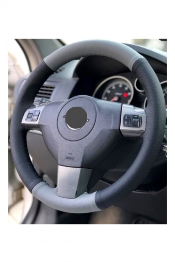 Opel Astra G Dikmeli Direksiyon Kılıfı Iki Renkli Gri-siyah