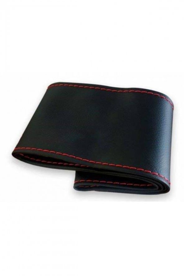 Vw Caddy Uyumlu (2010-2021) Dikmeli Direksiyon Kılıfı Siyah Soft Lüx Kırmızı Dikişli - Resim 2