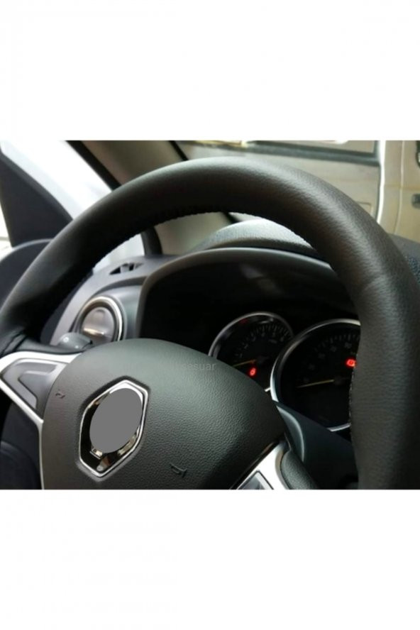 Renault Symbol 2013+ Uyumlu Direksiyon Kılıfı Dikmeli Siyah Ipli 11cm - 2