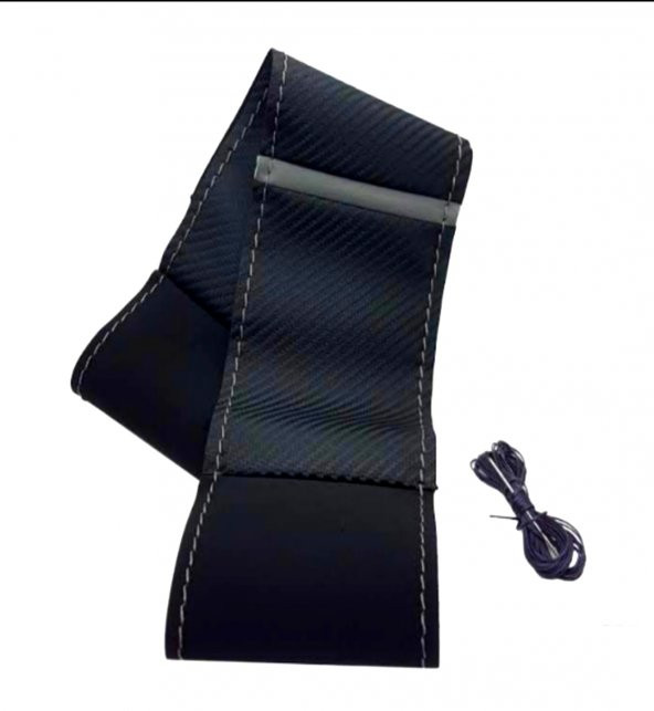 Vw Polo 2017 > Uyumlu Nubuk Direksiyon Kılıfı Dikme Alcantara-Carbon Gri Yüzüklü - Resim 2