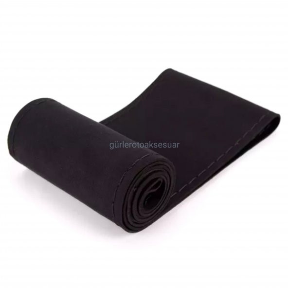 Volkswagen Polo 2017> Uyumlu Alkantara Dikmeli Direksiyon Kılıfı Siyah İpli ürün görseli