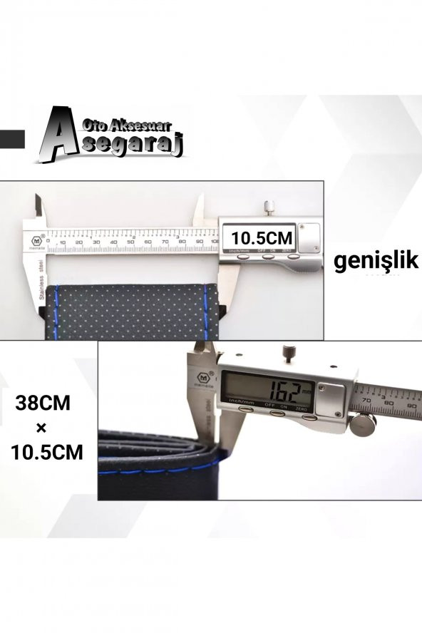 Renault Fluence Uyumlu Dikmeli Direksiyon Kılıfı Noktalı Siyah Deri-kırmızı İpli ( 38cm×10.5cm ) - Resim 4