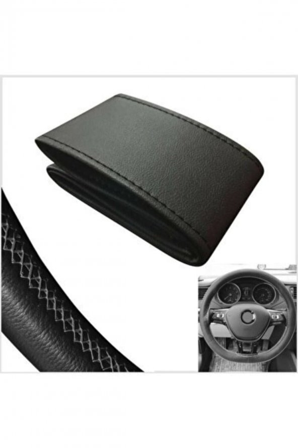 Kamyon Tır Dikmeli Direksiyon Kılıfı Soft Siyah Ipli - Resim 2