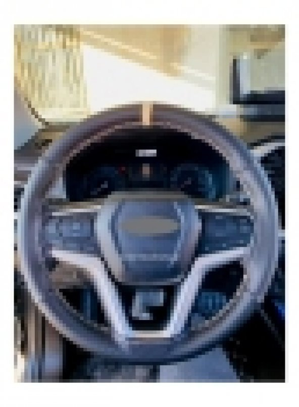 Isuzu D-Max Dikmeli Direksiyin Kılıfı Delikli-Karbon Bej Yüzüklü - Resim 2