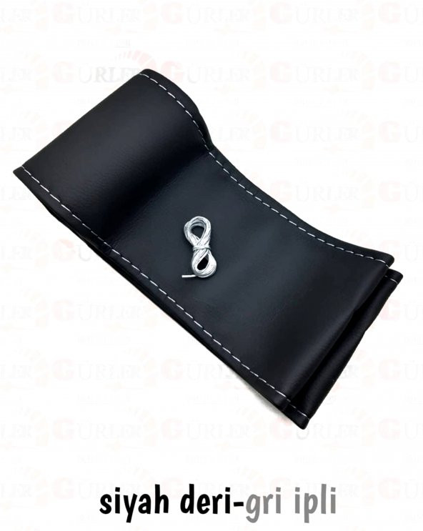 Universal Dikmeli direksiyon kılıfı esnek kokusuz gri ipli standart ürün görseli 1