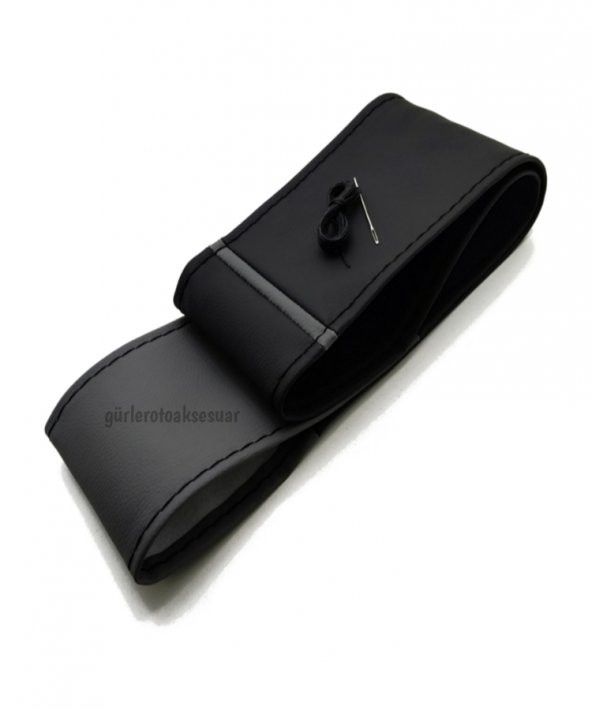 Fiat Fiorino Uyumlu Direksiyon Kılıfı Dikmeli Iki Renkli Yüzüklü Gri Siyah ürün görseli 1