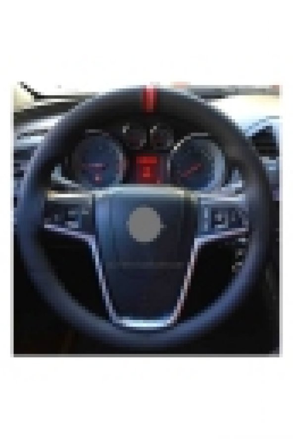 Opel İnsignia Uyumlu Dikmeli Direksiyon Kılfı Kırmızı Yüzüklü A+Plus ürün görseli 1