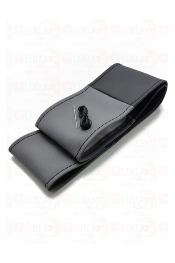 Universal Dikmeli Direksiyon Kılıfı Iki Renkli Gri Siyah Soft Esnek Kokusuz Standart 38 Cm - 1