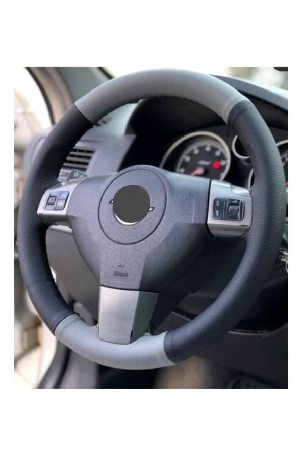 Universal Dikmeli Direksiyon Kılıfı Iki Renkli Gri Siyah Soft Esnek Kokusuz Standart 38 Cm - 2