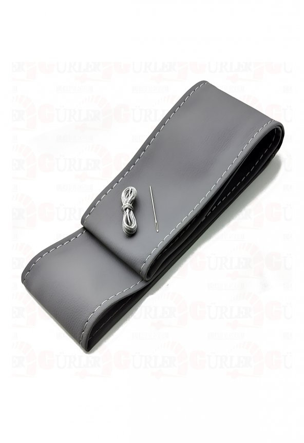 Universal Dikmeli deri direksiyon kılıfı soft esnek kokusuz standart gri renk(38cm/10.5cm) - 1