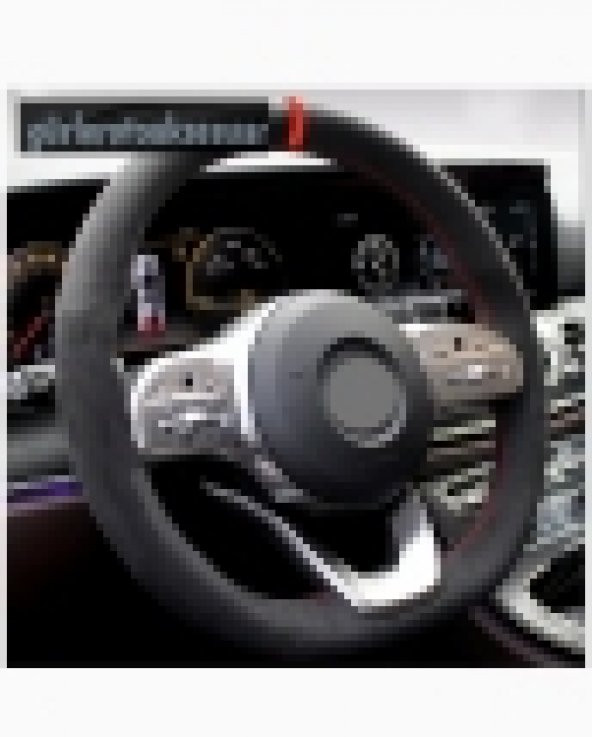 Toyota Corolla 2002-2006 Uyumlu Alkantara Nubuk Dikmeli Direksiyon Kılıfı Kırmızı Yüzüklü ürün görseli 1