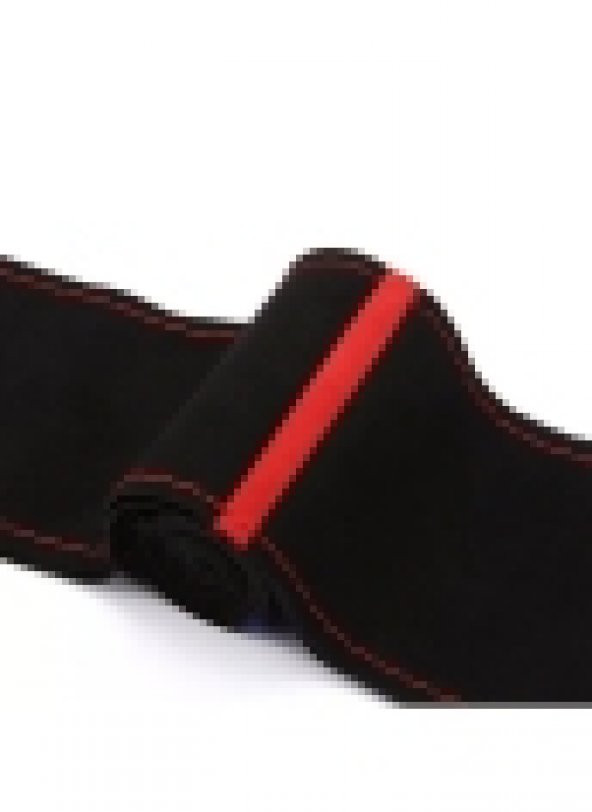 Toyota Corolla 2013+ Uyumlu Alkantara Nubuk Dikmeli Direksiyon Kılıfı Kırmızı Yüzüklü - Resim 3