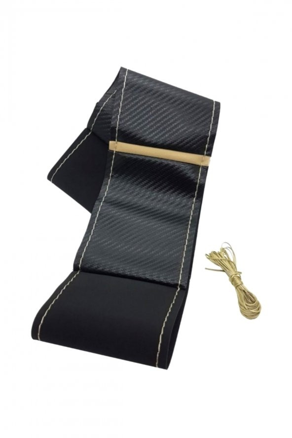 Opel Astra H Uyumlu Alkantara-karbon Bej Yüzüklü Direksiyon Kılıf ürün görseli