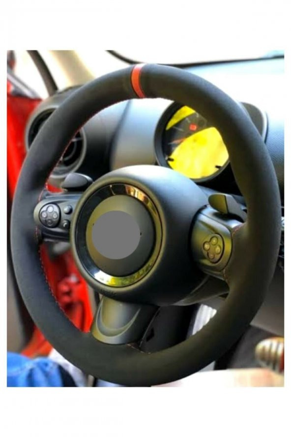 Opel Astra H Uyumlu Kırmızı Yüzüklü Alkantra Direksiyon Kılıf - Resim 2