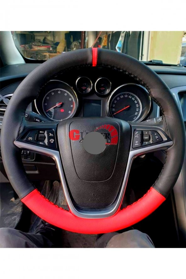 Toyota HİLUX Uyumlu Dikmeli Direksiyon Kılıfı İki Renkli Yüzüklü Kırmızı