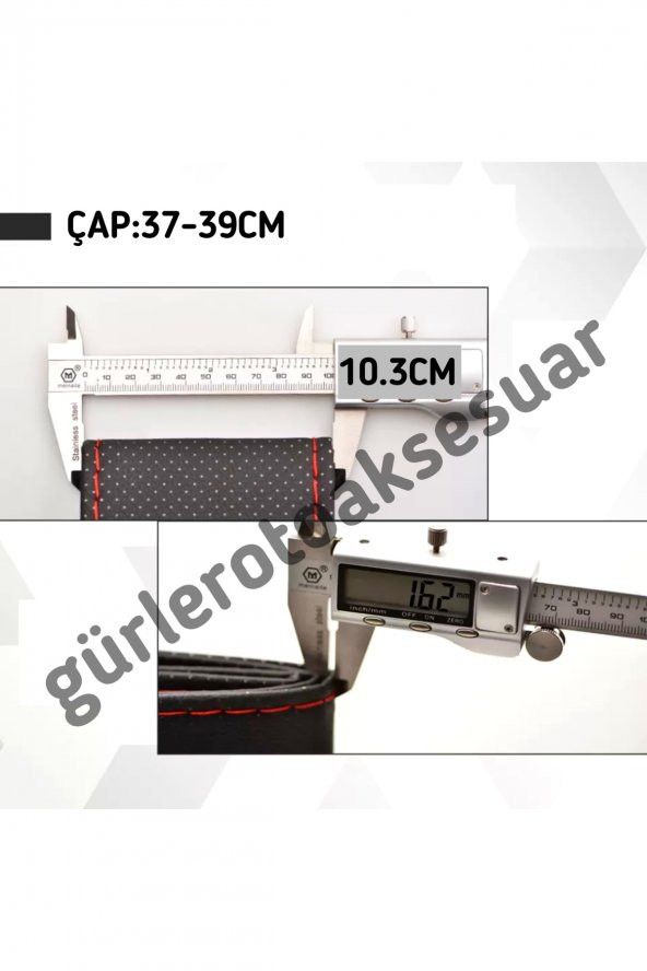 Suzuki Grand Vitara Uyumlu Dikmeli Direksiyon Kılıfı İki Renkli Yüzüklü Kırmızı - Resim 3