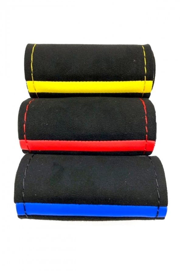 Universal Alkantara Dikmeli Direksiyon Kılıfı Sarı Yüzüklü 38×10.5CM - Resim 3