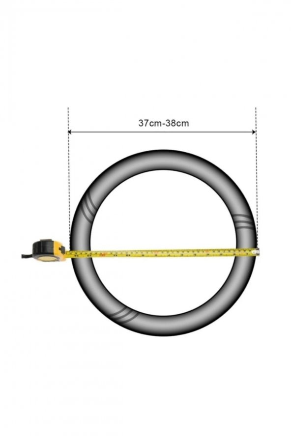 Universal Alkantara Dikmeli Direksiyon Kılıfı Sarı Yüzüklü 38×10.5CM - Resim 4